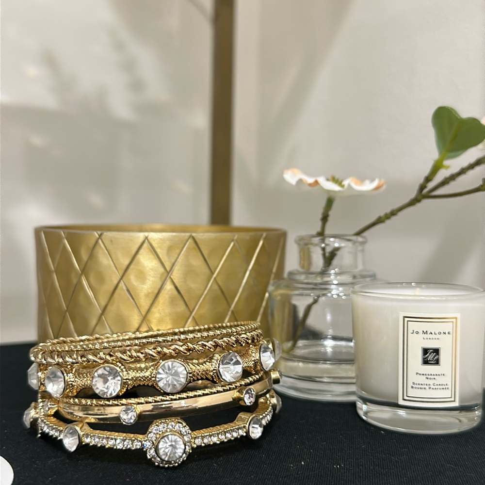 Gold Cache Rhinestone Bangles